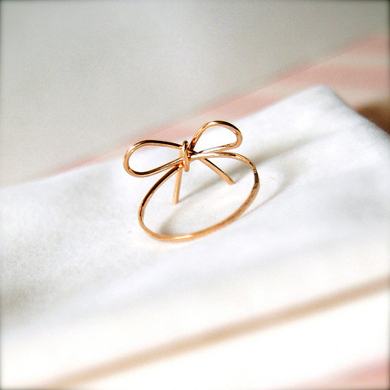 Ribbons -- Goldfilled Ribbon Rings -wedding Momento, Bridesmaids Jewelry, Valentine Gifts, Everyday Rings, Handwrapped Bows
